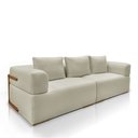 Ver imagem 5 de Sofá Bipartido com Almofadas Soltas 220cm Nuuk Linho Off White G63 - Gran Belo