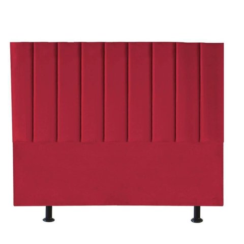 Cabeceira Estofada Carla 195cm King Size para Cama Colchão Box Quarto Suede Vermelho - Aurora Line