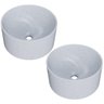 Kit 02 Cubas de Apoio Redonda para Banheiro Lavabo C01 Bl30w Branco Granit Matte - Lyam - 1