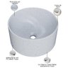 Kit 02 Cubas de Apoio Redonda para Banheiro Lavabo C01 Bl30w Branco Granit Matte - Lyam - 4