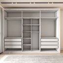 Ver imagem 6 de Guarda-roupa Casal Severo Gold 6 Portas 6 Gavetas com Espelho Branco - Panorama Móveis
