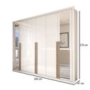 Ver imagem 3 de Guarda-roupa Casal Severo Gold 6 Portas 6 Gavetas com Espelho Branco - Panorama Móveis