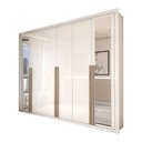 Ver imagem 1 de Guarda-roupa Casal Severo Gold 6 Portas 6 Gavetas com Espelho Branco - Panorama Móveis