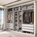 Ver imagem 4 de Guarda-roupa Casal Severo Gold 6 Portas 6 Gavetas com Espelho Branco - Panorama Móveis
