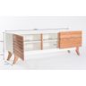 Rack para TV Vintage 1600 MDF Branco 2 Portas de Madeira - 160x44 - 3