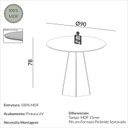 Ver imagem 3 de Mesa de Jantar 4 Lugares Redonda com Pé Hexagonal Lisboa Off White/freijó - Dalla Costa