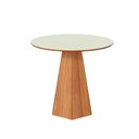 Ver imagem 1 de Mesa de Jantar 4 Lugares Redonda com Pé Hexagonal Lisboa Off White/freijó - Dalla Costa
