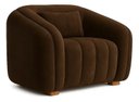 Ver imagem 3 de Poltrona Lilian Luxo Recepção Escritório Suede Branco:marrom/liso