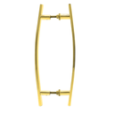 Ver imagem 2 de Puxador Duplo Alumínio Curvo 60cm Porta Pivotante Dourado
