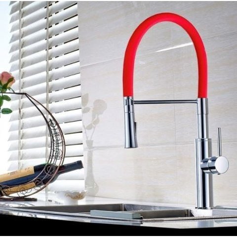 Torneira Monocomando Gourmet Luxo Linha Color Vermelha