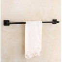 Ver imagem 3 de Porta Toalha Linear 60cm. Modelo Quadrado Com Dupla Fixação Preto Fosco Black