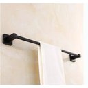 Ver imagem 2 de Porta Toalha Linear 60cm. Modelo Quadrado Com Dupla Fixação Preto Fosco Black