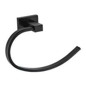 Porta Toalha Quadrado Para Banheiro Com Dupla Fixação Preto Fosco Black