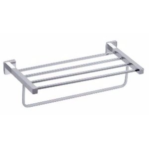 Porta Toalha Linear Estilo Hotel Com Barra Dupla Fixação