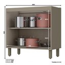 Ver imagem 3 de Balcão 2 Portas 80cm Connect Duna-cristal com Tampo Cooktop - Móveis Henn Duna-cristal
