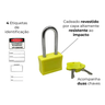 Cadeado Papaiz Bloqueio 35/50 Amarelo 0109351cxam - 2