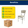 Kit 4 Cadeiras Cozinha Reforço Cromada Assento Grosso Confortável Encosto Estofado Cor Prata - 8