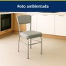 Kit 4 Cadeiras Cozinha Reforço Cromada Assento Grosso Confortável Encosto Estofado Cor Prata - 2