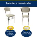 Ver imagem 5 de Kit 4 Cadeiras Cozinha Reforço Cromada Assento Grosso Confortável Encosto Estofado Cor Prata
