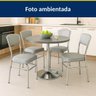 Kit 4 Cadeiras Cozinha Reforço Cromada Assento Grosso Confortável Encosto Estofado Cor Prata - 3