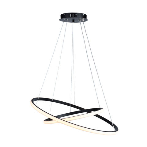 Lustre Pendente Taschibra Design Montreal 25w Led 40cm Luz Quente 3000k Bivolt Preto