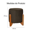 Ver imagem 4 de Puff Jade Pés em Madeira Veludo Cores - DS Estofados - Marrom
