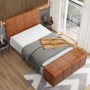 Ver imagem 2 de Cabeceira Cama Box Casal 140 cm Roma W01 Couríssimo Camel - Lyam Decor