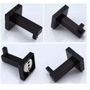 Ver imagem 3 de Cabide Quadrado Para Banheiro Dupla Fixação Preto Fosco Black