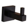 Cabide Quadrado Para Banheiro Dupla Fixação Preto Fosco Black - 1
