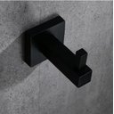 Ver imagem 2 de Cabide Quadrado Para Banheiro Dupla Fixação Preto Fosco Black