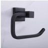 Porta Papel Higiênico Modelo Quadrado Com Dupla Fixação Preto Fosco Black - 3