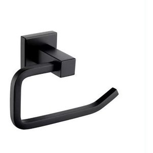 Porta Papel Higiênico Modelo Quadrado Com Dupla Fixação Preto Fosco Black