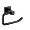 Porta Papel Higiênico Modelo Quadrado Com Dupla Fixação Preto Fosco Black - 1