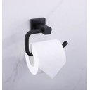 Ver imagem 2 de Porta Papel Higiênico Modelo Quadrado Com Dupla Fixação Preto Fosco Black