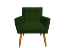 Ver imagem 2 de Kit 2 Poltronas Decorativa Onix Suede Verde Pés Madeira Ms Decor