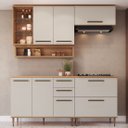 Ver imagem 1 de Cozinha Modulada 6 Peças com Tampo 120cm Nicho Decorativo Balcão para Cooktop Isabelle