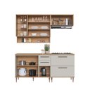 Ver imagem 3 de Cozinha Modulada 6 Peças com Tampo 120cm Nicho Decorativo Balcão para Cooktop Isabelle