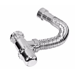 Sifão Sanfonado Cromado Com Copo Pvc