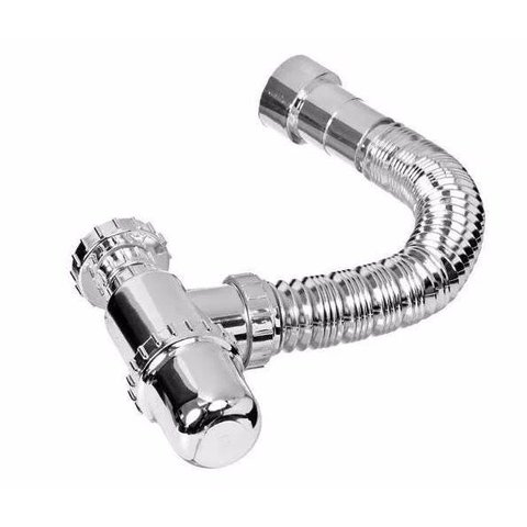 Sifão Sanfonado Cromado Com Copo Pvc