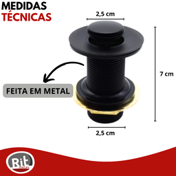 Torneira Banheiro Bancada Preto + Sifão + Valvula + Engate:preto - 6