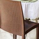 Ver imagem 3 de Cadeira Rattan para Mesa de Jantar em Polipropileno Estrutura em Plástico Encosto Vazado Empilhá