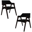 Ver imagem 1 de Kit 2 Cadeiras Sala de Jantar e Jogos Carteados Madeira Maciça Poker Veludo Preto/tabaco G42 - Gran