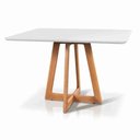 Ver imagem 1 de Mesa de Jantar Luna 140x90 Tampo Laqueado Vidro:cinamomo/off