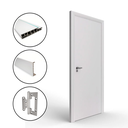 Ver imagem 2 de Kit Porta Branca Lisa 100x210 Batente 9cm À 14cm C/ Guarnição Regulável