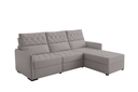 Ver imagem 2 de Sofá Fixo com Puff 3 Lugares Veludo Soft 230cm Conforto Plus Sofisticato - Avelã