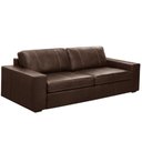 Ver imagem 1 de Sofá 3 Lugares para Sala de Estar Living 205cm Aurora L06 Couro Marrom Café - Lyam Decor