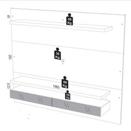Painel para TV até 65 Polegadas com LED e Espelho Tamburato Tb108E Dalla Costa - 2