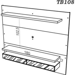 Painel para TV até 65 Polegadas com LED e Espelho Tamburato Tb108E Dalla Costa - 3