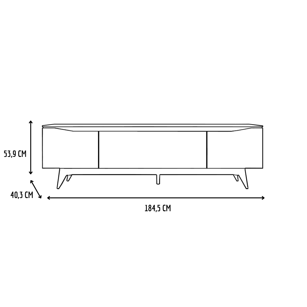 Rack Flynt 184 cm 3 Portas Natural com Off White Província - 5