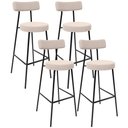 Ver imagem 1 de Kit 04 Banquetas Baixa Bar Cozinha Sala de Jantar Estrutura em Aço Milão L02 Suede Bege - Lyam